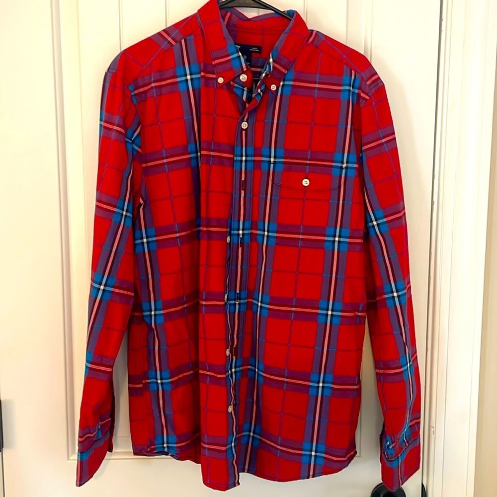 Gap button down plaid shirt Mens Large - Picture 1 of 3